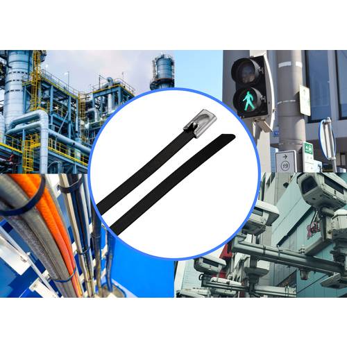 Thumbnail - TRU COMPONENTS TC-12656596 Stahlkabelbinder 290 mm 4.6 mm AISI 316 mit Beschichtung 100 St.