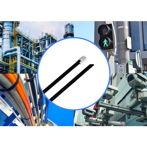 TRU COMPONENTS TC-12656604 Stahlkabelbinder 520 mm 4.6 mm AISI 316 mit Beschichtung 100 St.