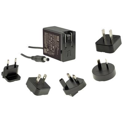 Ein Netzteil mit austauschbaren Steckern für verschiedene Steckdosenstandards. Enthält EU-, US-, UK-, AU- und CN-Stecker.
