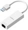 Ein USB-3.0-zu-Ethernet-Adapter von Edimax mit weißem Gehäuse, geeignet zum Verbinden von Geräten mit einem kabelgebundenen Netzwerk.
