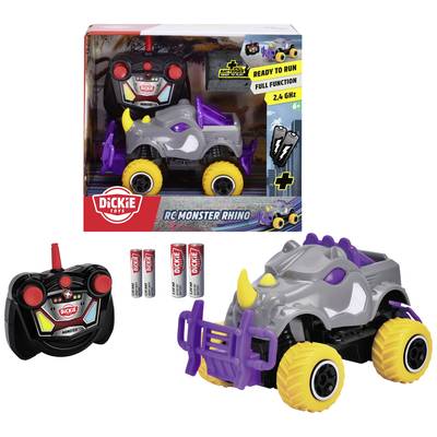 Spielzeug-RC-Auto-Set mit Monster-Rhino. Inklusive Fernbedienung, Batterien und originaler Verpackung. Für Kinder ab 6 Jahren.