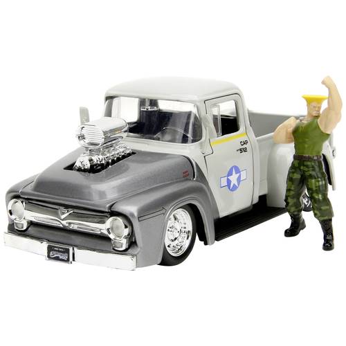 JADA TOYS Street Fighter 1956 Ford Pickup mit Guile Figur Fertigmodell PKW Modell