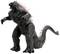 Eine große, schwarze Monsterfigur mit rosa Stacheln auf dem Rücken, die an einen Dinosaurier erinnert, steht mit erhobenen Armen.