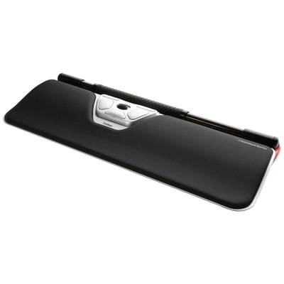Eine ergonomische Computermaus mit Handgelenkauflage, designed für komfortables Arbeiten am Computer.