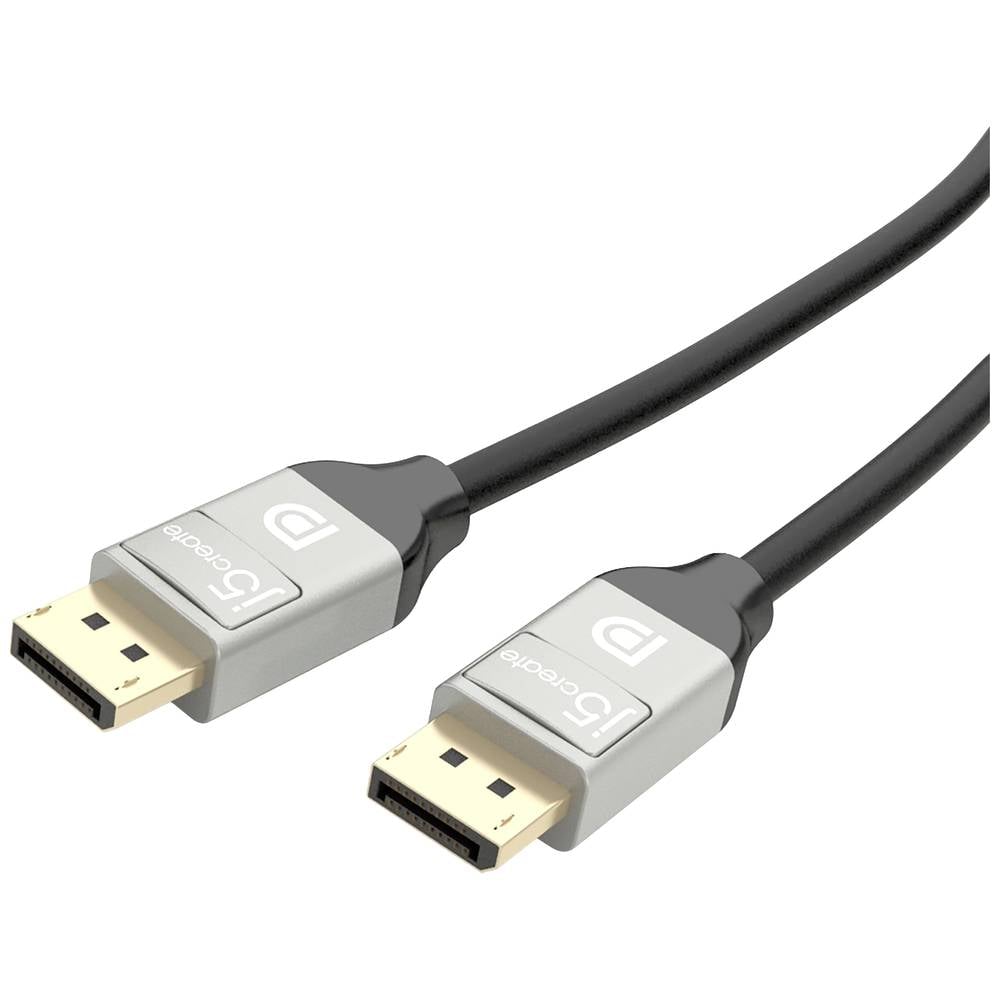 j5create JDC42 DisplayPort-kabel DisplayPort Aansluitkabel DisplayPort-stekker 1.80 m Zwart-grijs Ve
