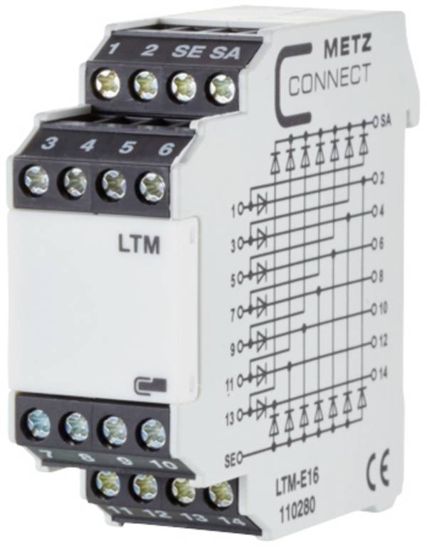 Lampentest-Modul 250, 250 V/AC, V/DC (max) Metz Connect LTM-E16 Piece 1 St.