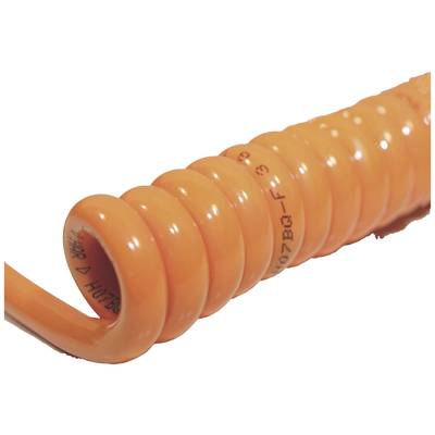 Orange Spiralkabel, teilweise aufgewickelt.