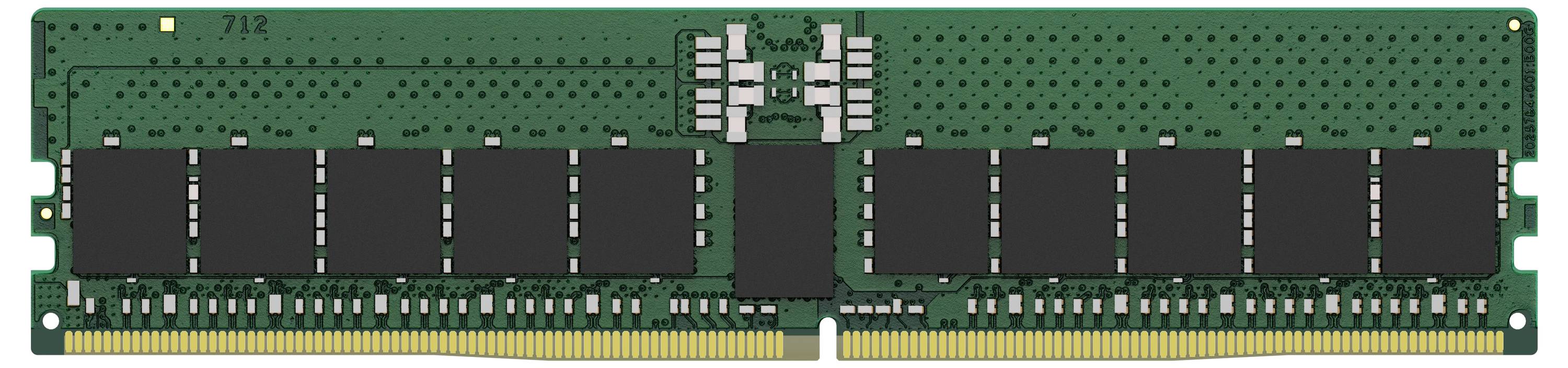 Grünes RAM-Modul mit schwarzen Speicherchips und goldenen Kontakten unten. Essentieller Bestandteil von Computern zur Datenverarbeitung.
