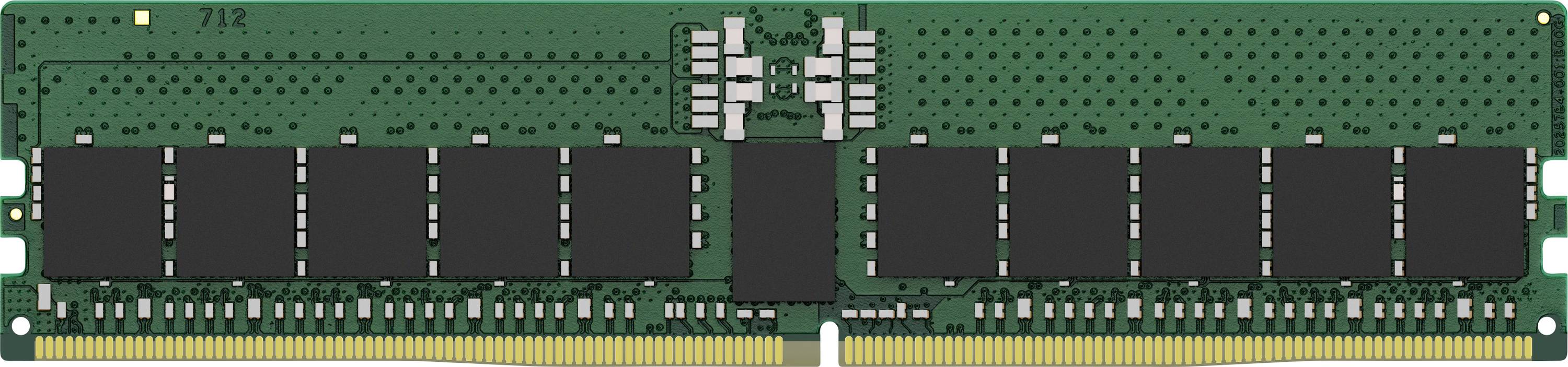 Speicherchipmodul mit grüner Schaltung und zahlreichen schwarzen Speicherchips sowie goldenen Anschlusskontakten.