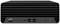 Schwarzer Desktop-PC von vorne mit mehreren USB- und Audioanschlüssen sowie einem SD-Kartenleser; HP-Logo sichtbar.
