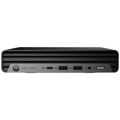 Ein kompakter schwarzer Computer mit mehreren Anschlüssen auf der Vorderseite, darunter USB- und Kopfhöreranschlüsse.