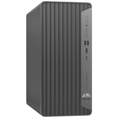 Ein grauer Desktop-Computer-Tower mit vertikalen Rillen an der Vorderseite, mehreren USB-Anschlüssen und einem Kopfhöreranschluss.