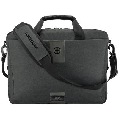 Graue Laptop-Tasche mit Trageriemen, Markenlogo und Jahr '1853' sichtbar; für Transport und Schutz von Laptops geeignet.
