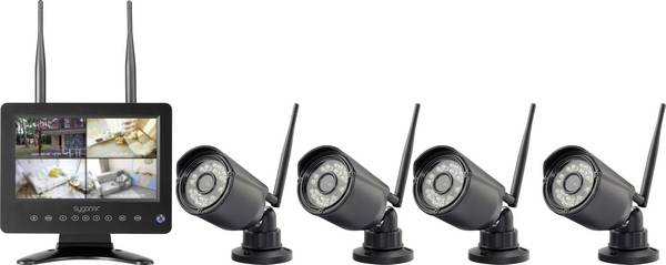 Sygonix  SY-6330456 Funk-Überwachungskamera-Set  mit 4 Kameras 1280 x 720 Pixel  2.4 GHz