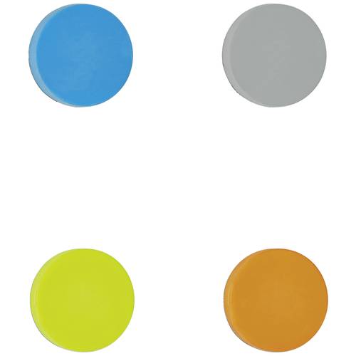Maul Magnet (Ø x H) 32.6 mm x 9.8 mm farbig sortiert 4 St. 6161299