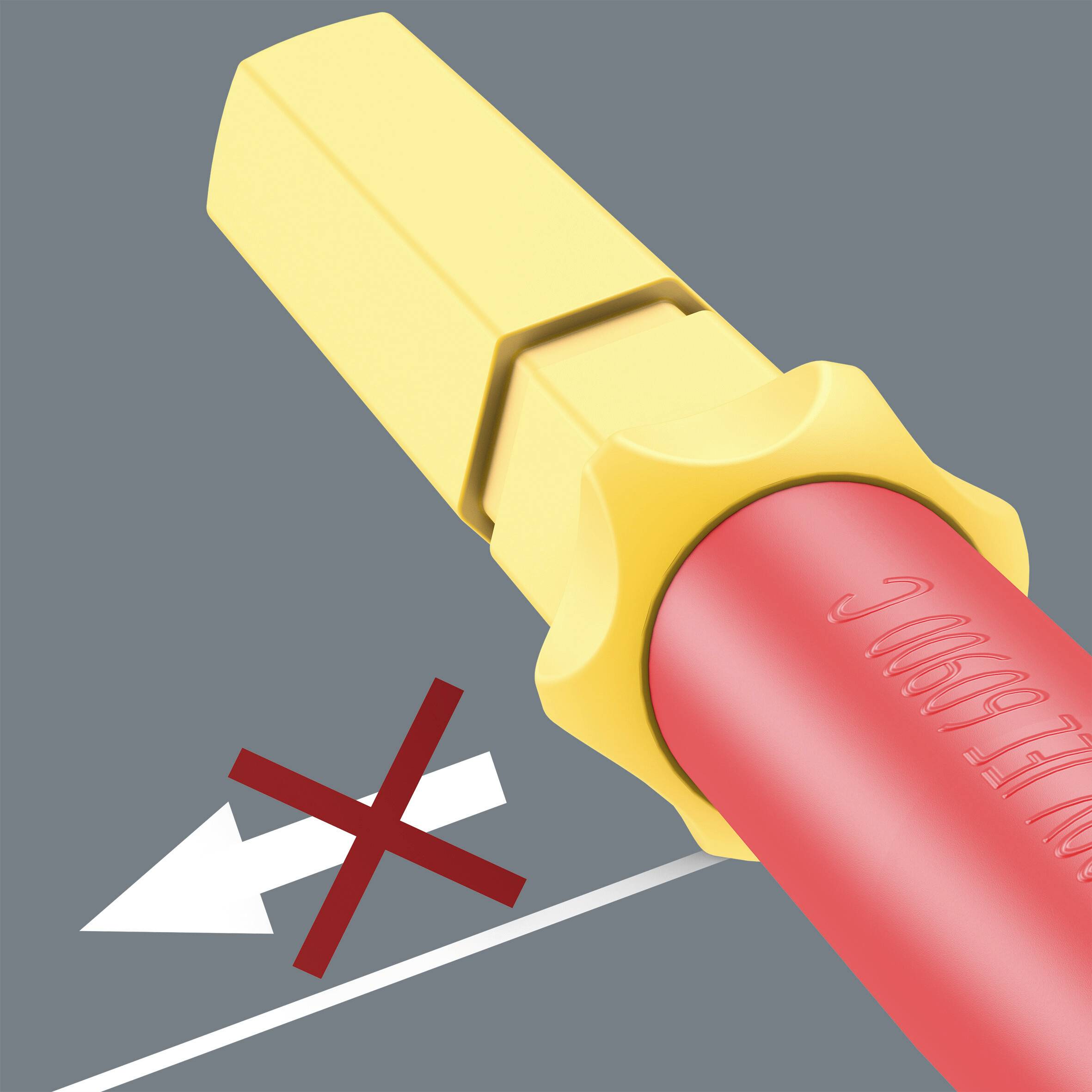 Ein gelber Sicherheitsstift blockiert eine rote Fahrtkarte. Ein rotes Kreuz weist darauf hin, dass die Karte nicht benutzt werden kann.