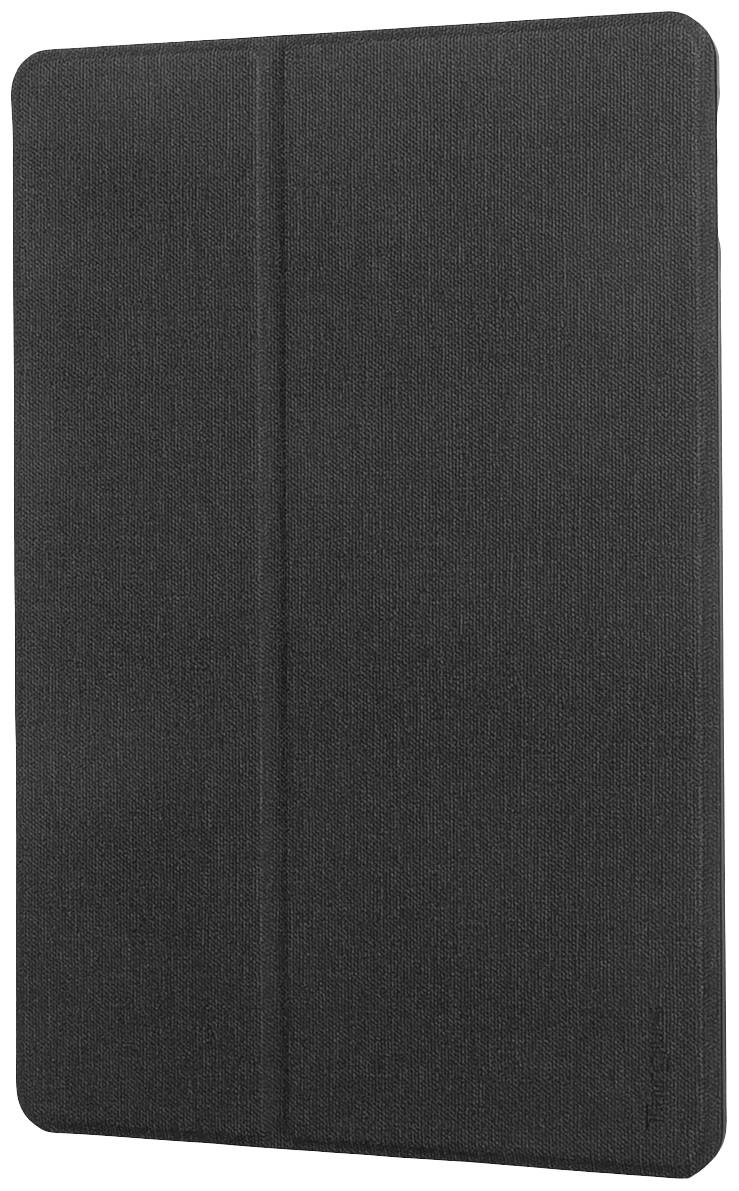 Schwarzes Tablet-Case aus Stoff in geschlossener Ansicht, schlichtes Design.