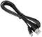 USB-Kabel mit einem USB-A-Stecker und einem USB-C-Stecker, schwarz, etwa einen Meter lang.