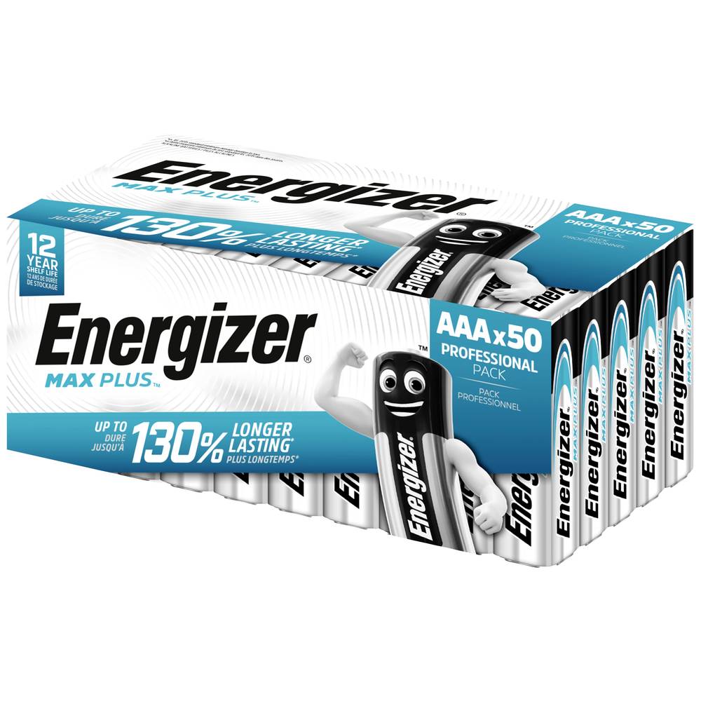Energizer Max Plus AAA batterij (potlood) Alkaline 1.5 V 50 stuk(s)