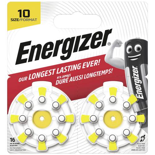 Energizer Knopfzelle ZA 10 1.45 V 16 St. Zink-Luft ENR EZ Turn & Lock (10)