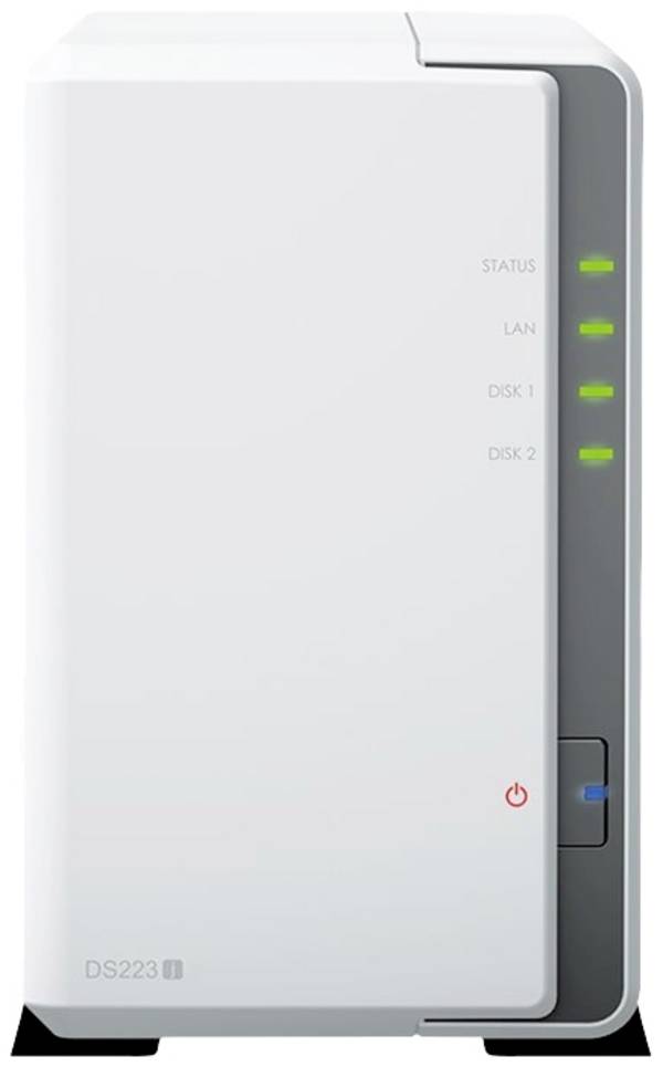 Synology DiskStation DS223J NAS-Server Gehäuse 0 GB  2 Bay Ein-/Ausschalter, 3x USB 3.2 Gen 1 HUB (USB 3.0), RAID-fähig DS223J