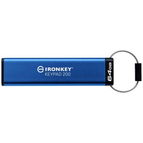 Kingston IronKey Keypad 200 USB-Stick Retail 64 GB Blau IKKP200/64GB USB-A (USB 3.2 Gen 1)