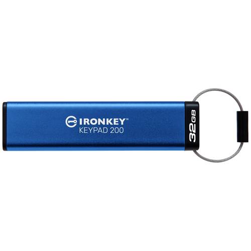 Kingston IronKey Keypad 200 USB-Stick Retail 32 GB Blau IKKP200/32GB USB-A (USB 3.2 Gen 1)