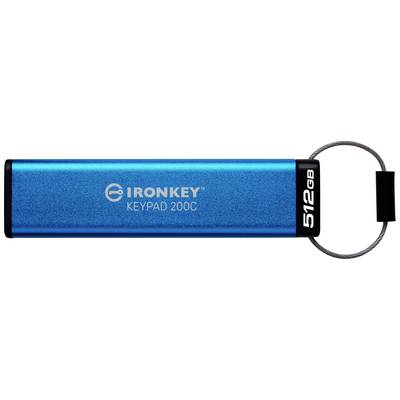 Kingston IronKey Keypad 200C USB-Stick Retail 512 GB Blau IKKP200C/512GB USB-C®