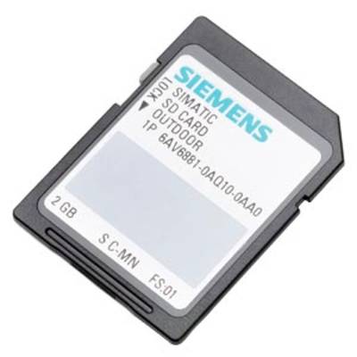 Eine Siemens Simatic SD-Karte mit 2 GB Kapazität für industrielle Anwendungen, gekennzeichnet als geeignet für den Außeneinsatz.