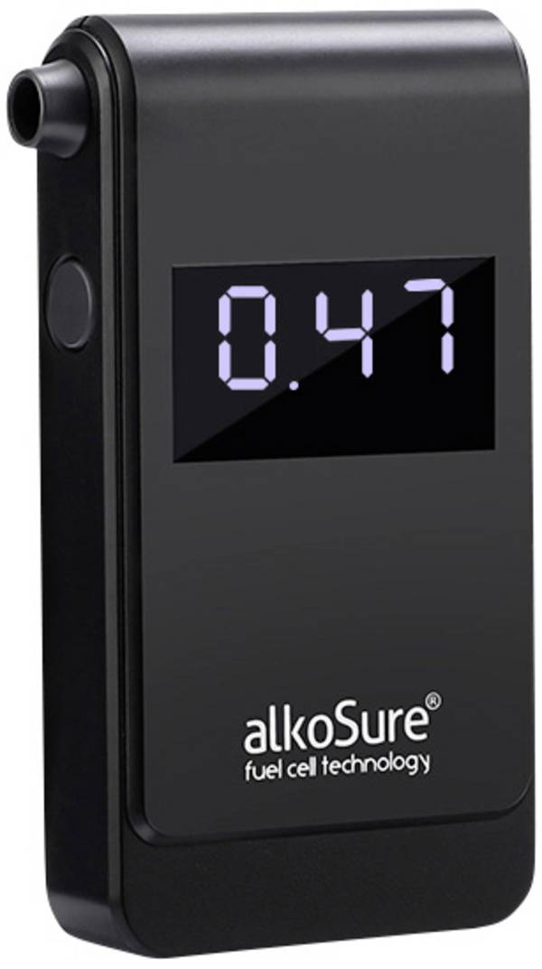 alkoSure  Alkoholtester Schwarz (matt) 0.00 bis 4.00 ‰ inkl. Display, Verschiedene Einheiten anzeigbar