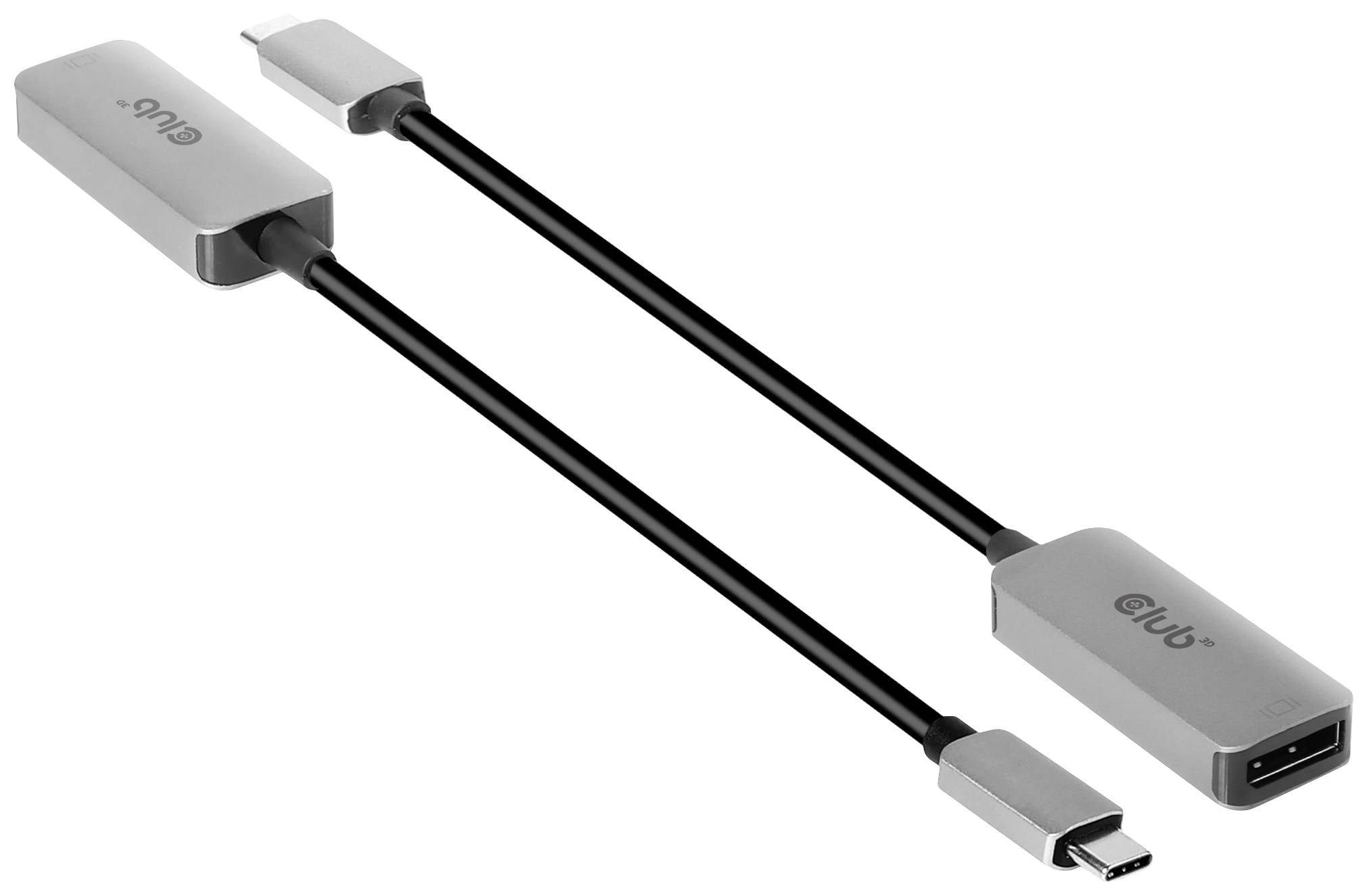 club3D CAC-1567 USB-C® / DisplayPort Adapter [1x USB-C® - 1x DisplayPort] Schwarz/Silber 0 mm