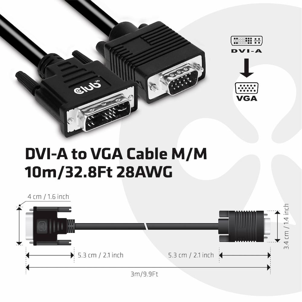 Club 3D - Adapterkabel - DVI-A (M) zu HD-15 (VGA)-3