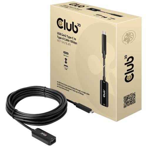 club3D USB-Kabel USB 3.2 Gen2 (USB 3.1 Gen2) USB-C® Stecker, USB-B Buchse 5.00 m Schwarz CAC-1536