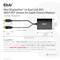 'Club 3D Mini DisplayPort auf Dual Link DVI Adapter, HDCP OFF.' Adapter für Displays, Maße angegeben, USB Typ-A Stromversorgung.