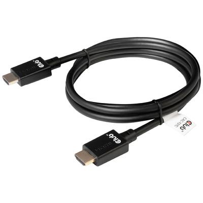 Ein schwarzes HDMI-Kabel, aufgerollt, mit zwei Steckern an den Enden. Es wird zur digitalen Übertragung von Audio- und Videosignalen genutzt.