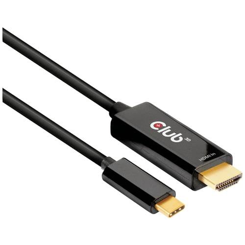 club3D HDMI / USB-C® Anschlusskabel HDMI-A Stecker, USB-C® Stecker 1.80 m Schwarz CAC-1334 HDMI-Kabel