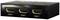 Ein schwarzer HDMI-Switch mit drei Eingängen, beschriftet als 'Input 1', 'Input 2', 'Input 3'. Ideal zum Anschließen mehrerer Geräte an einen Bildschirm.