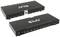 Zwei schwarze HDMI-Splitter von Club 3D, jeder mit mehreren Ein- und Ausgängen. Vorderseite zeigt Anschlüsse und LEDs für den Status.
