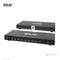 'Club 3D HDMI Splitter', zwei schwarze Geräte mit HDMI-Anschlüssen, zeigen 1 Eingang und 8 Ausgänge. Geeignet für Full 3D und 4Kx2K Übertragungen.