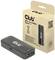 Auf dem Bild ist ein HDMI-Repeater von Club3D abgebildet. Daneben steht die zugehörige Verpackung mit Markenlogo und Produktinformationen.