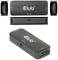 Schwarzer HDMI-zu-Micro-USB-Adapter von Club 3D, zeigt Anschlüsse und Markenlogo. Oben HDMI, unten Micro-USB-Anschluss sichtbar.