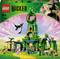 LEGO-Set ab 9 Jahren, inspiriert von 'Wicked'. Buntes Gebäude und Figuren in einer grünen Landschaft mit pinkem Himmel.