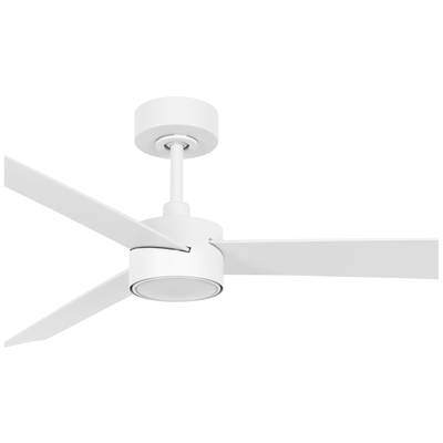Deckenventilator mit drei weißen Flügeln, modernem Design und rundem Motorgehäuse. Ideal für zeitgenössische Innenräume.