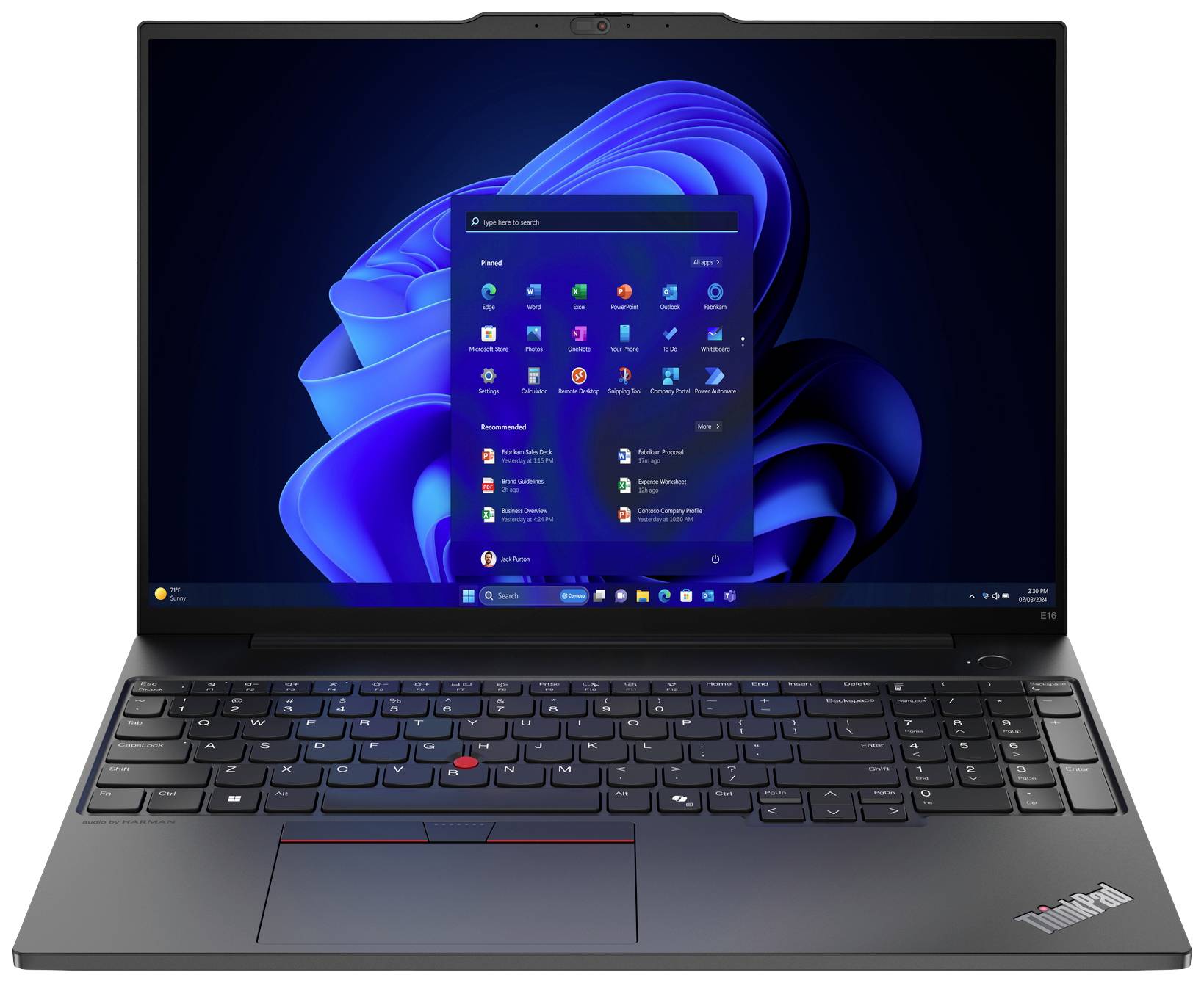 Lenovo Notebook ThinkPad E16 40.6 cm (16 Zoll) WUXGA Intel® Core™ Ultra 7 155H 32 GB RAM 1 TB SSD Deutsch, QWERTZ Schwar...