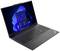 Laptop mit eingeschaltetem Bildschirm, zeigt Windows-Betriebssystem. Tastatur und TrackPoint sichtbar, Design in dunkler Farbe.