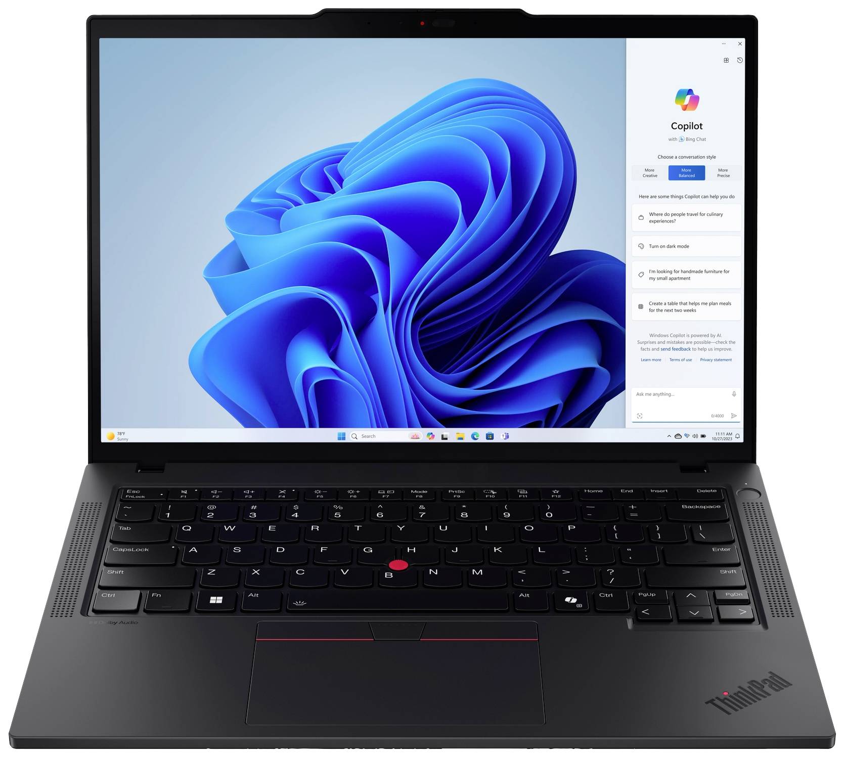 Lenovo Notebook ThinkPad T14 35.6 cm (14 Zoll) WUXGA Intel® Core™ Ultra 7 155U 32 GB RAM 1 TB SSD Deutsch, QWERTZ Schwar...