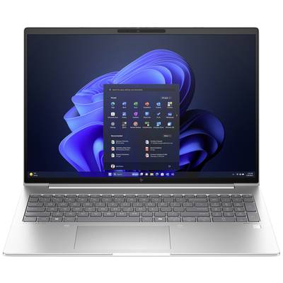 Laptop mit geöffnetem Bildschirm, darauf ist die Benutzeroberfläche eines Betriebssystems mit geöffnetem Startmenü sichtbar.