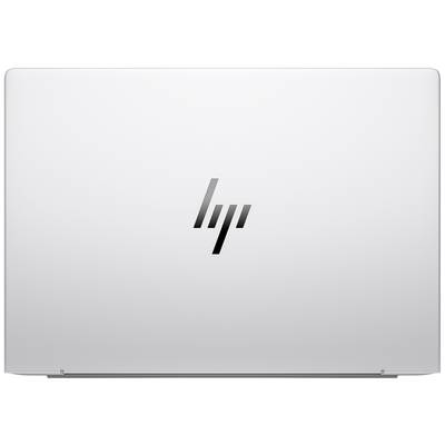 Ein silberner Laptop von HP, geschlossen, mit dem HP-Logo auf dem Deckel.