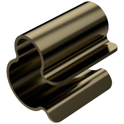 Metallisches, röhrenförmiges Bauteil mit einer geschwungenen, offenen Form, möglicherweise ein spezielles Verbindungselement.
