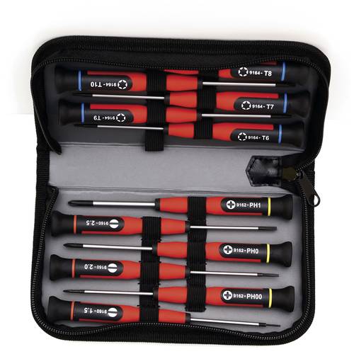 MOB 9169020001 Elektriker Schraubendreher-Set 12teilig T-Profil, Schlitz, PH